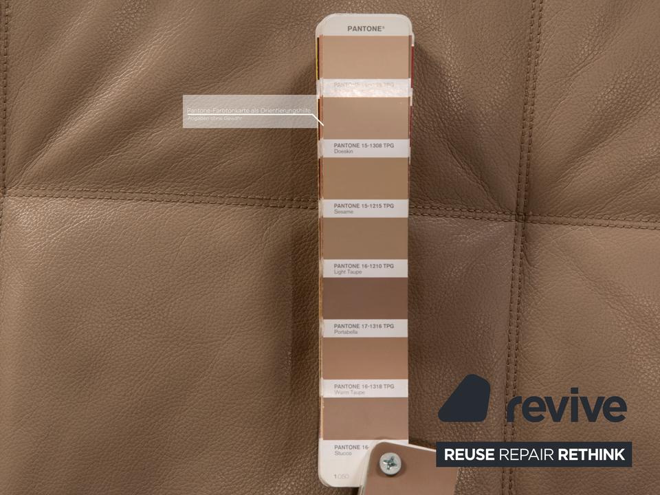 Minotti Lawrence Clan Leder Sofa Beige Ecksofa Couch – Bild 4