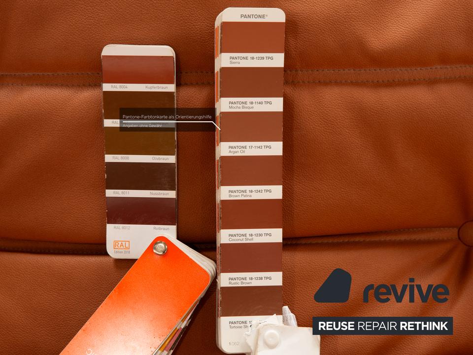 Ligne Roset Togo veganes Leder Sofa Garnitur Braun Cognac ✨ – Bild 5