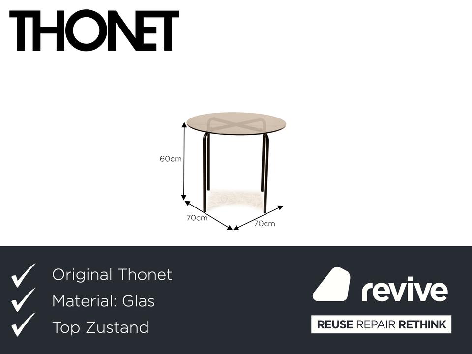 Thonet Glas Couchtisch Schwarz 70 x 70 x 60 cm – Bild 2