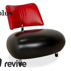 Leolux Pallone Leder Sessel Schwarz Rot