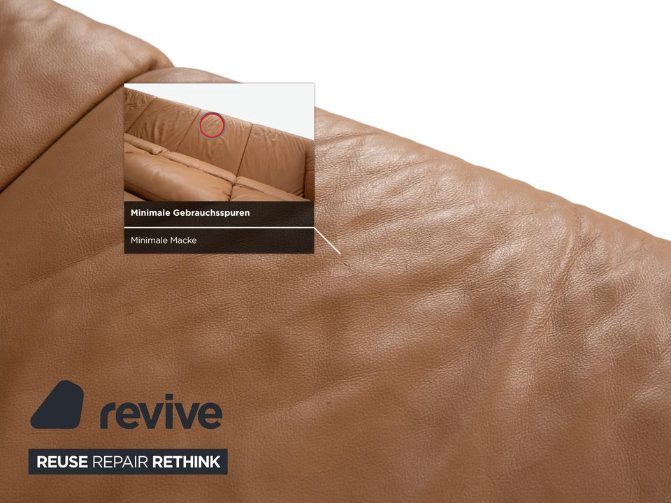 Himolla Leder Viersitzer Braun Beige Sofa Couch – Bild 8