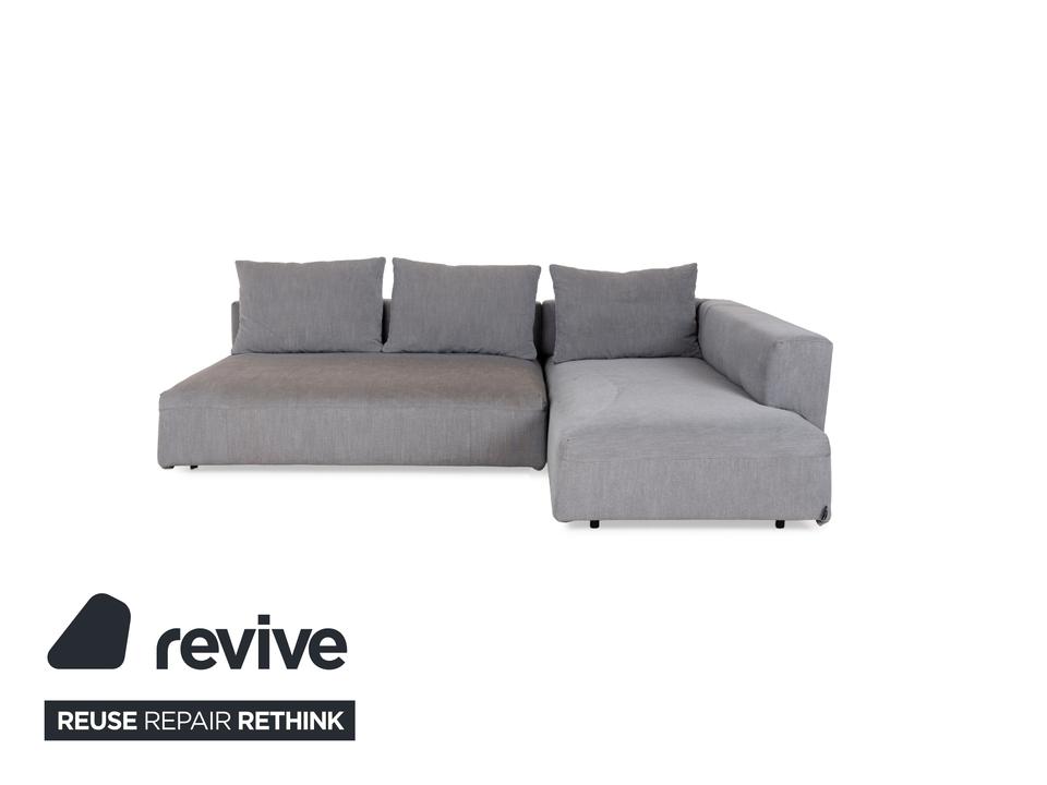 Glow In Stoff Ecksofa Grau Récamière rechts Sofa Couch – Bild 13