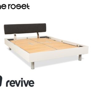 Ligne Roset Holz Bett Weiß Dunkelgrau 140 x 200 cm