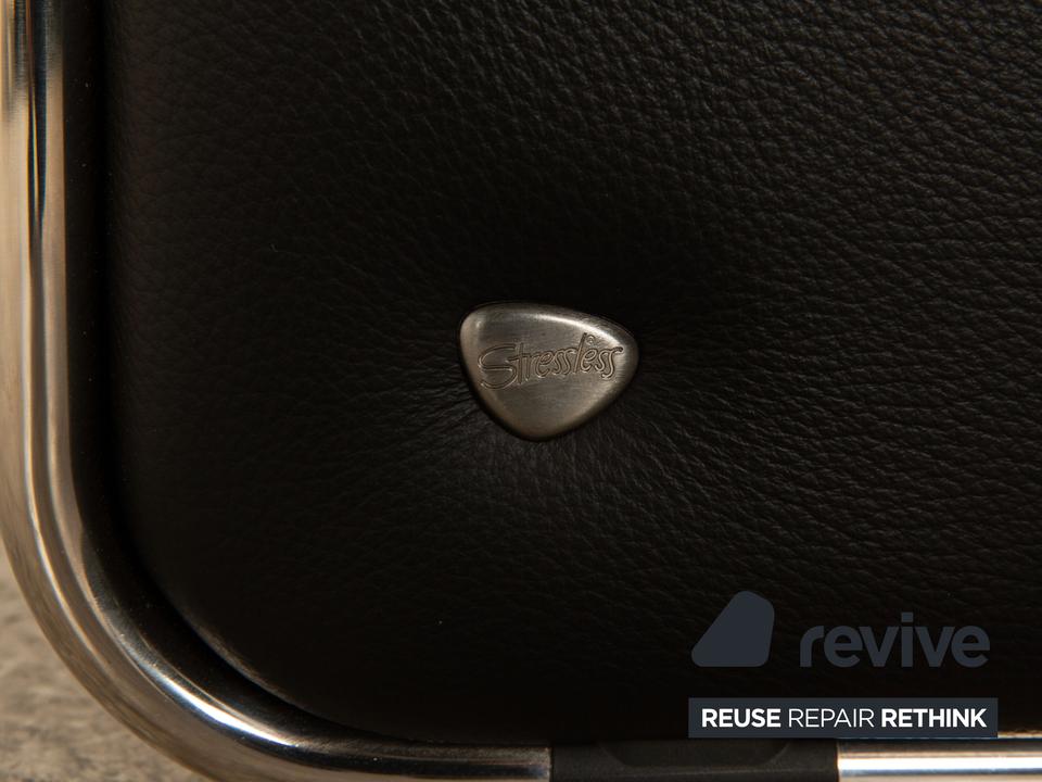 Stressless Soul Leder Dreisitzer Schwarz Sofa Couch manuelle – Bild 7