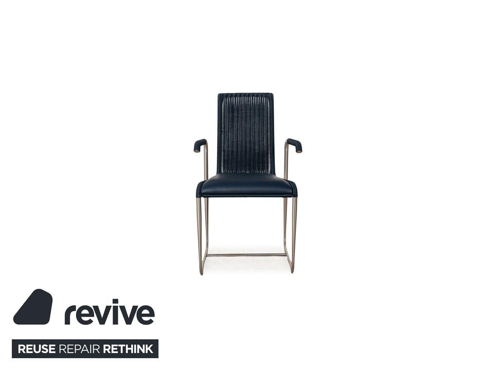 Tecta D20 Holz Stuhl Kragstuhl Esszimmer Blau – Bild 6