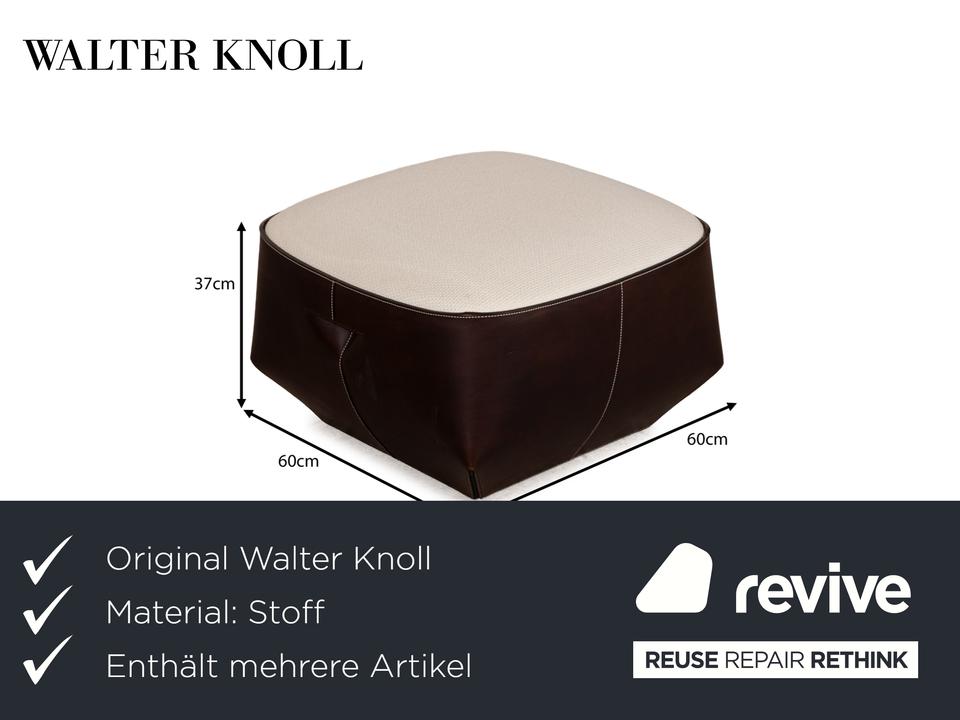 Walter Knoll Grand Suite Stoff Sofa Garnitur Creme Leder – Bild 3