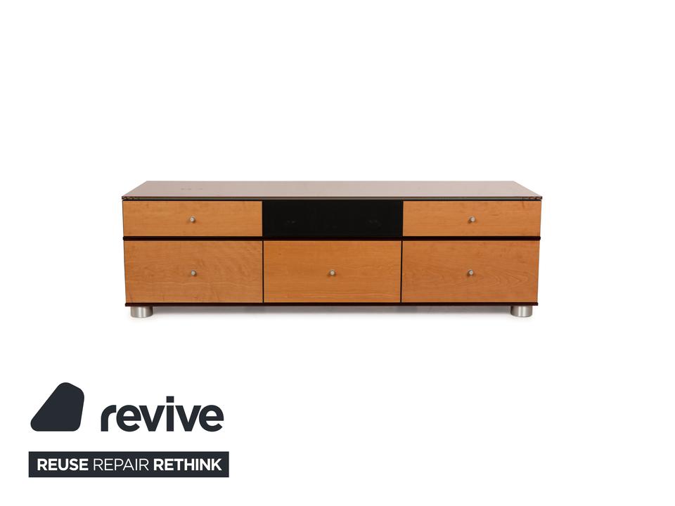 Spectral Holz Sideboard Rot Braun Schwarz Lowboard – Bild 12