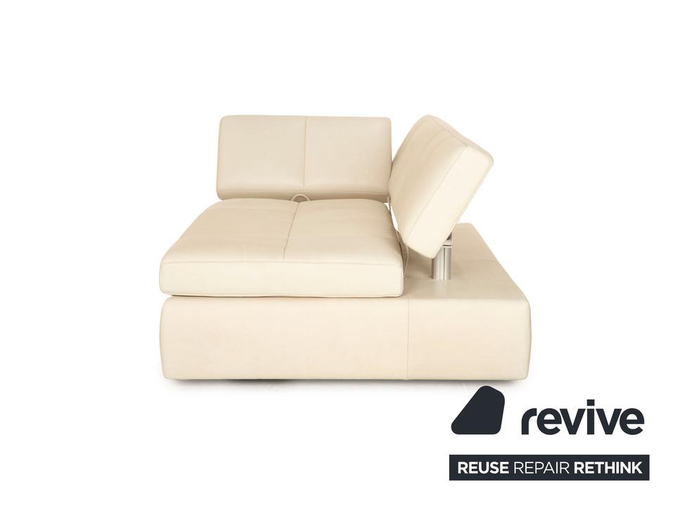 FSM Square Up Leder Zweisitzer Weiß Grau manuelle Funktion Sofa – Bild 8