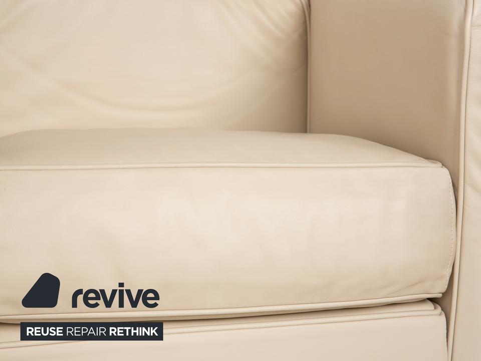 Cassina Le Corbusier LC 2 Leder Zweisitzer Creme Eierschale Weiß – Bild 5