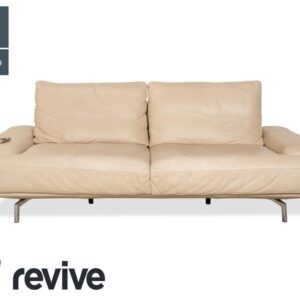 Ewald Schillig Amelia Leder Zweisitzer Beige Creme Sofa Couch