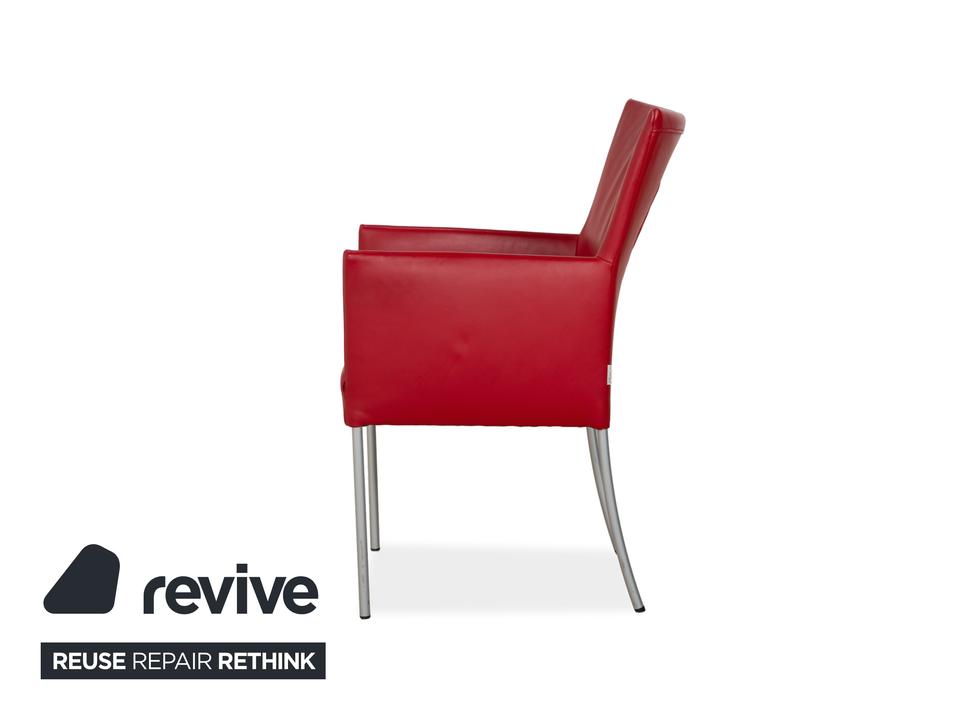 bert plantagie ARC-E Leder Stuhl Rot Esszimmer – Bild 13