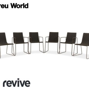 6er Garnitur Andreu World Trenza Metall Stuhl Schwarz