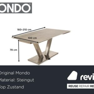 Mondo Steingut Esstisch Holzoptik Grau Creme Ausziehfunktion
