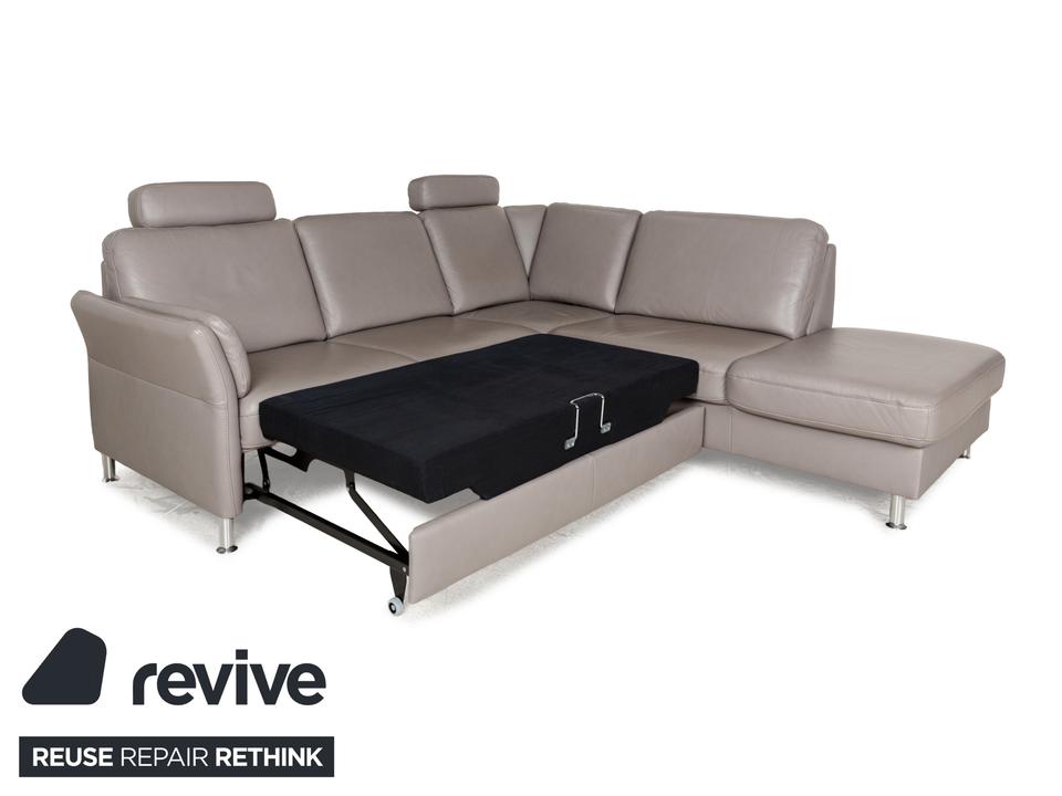 Polipol Polinova Leder Ecksofa Grau manuelle Funktion Sofa Couch – Bild 4