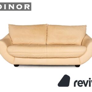 Koinor Leder Dreisitzer Creme Sofa Couch