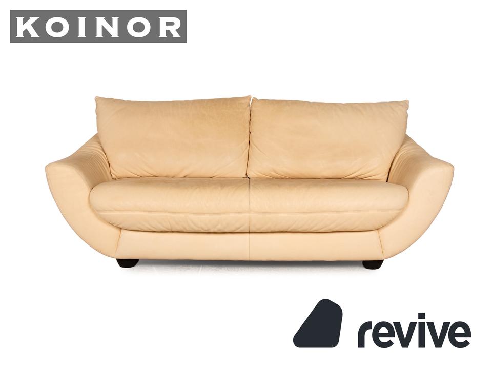 Koinor Leder Dreisitzer Creme Sofa Couch