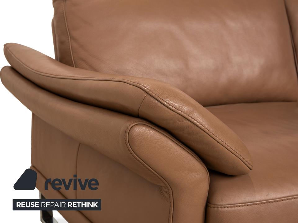 Musterring Leder Dreisitzer Braun Taupe Sofa Couch manuelle – Bild 6