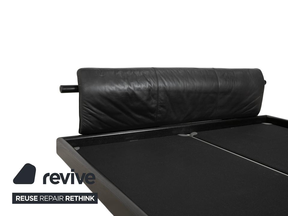 Möller Design Leder Holz Bett Schwarz Silber 200x200 – Bild 4