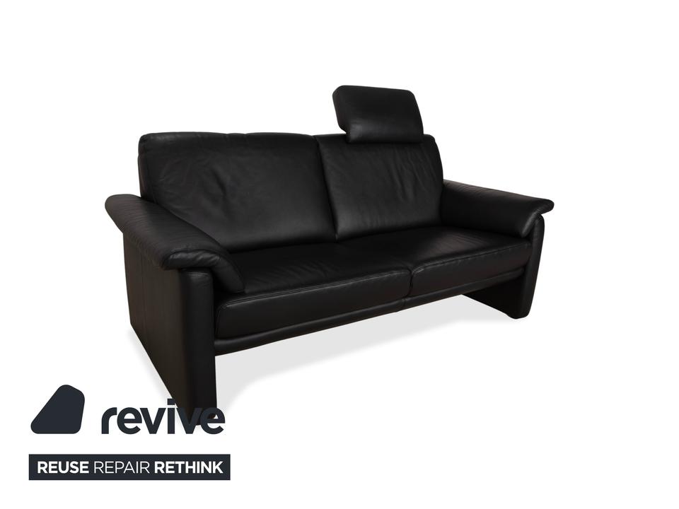 Willi Schillig Lucca Leder Zweisitzer Schwarz Sofa Couch – Bild 3