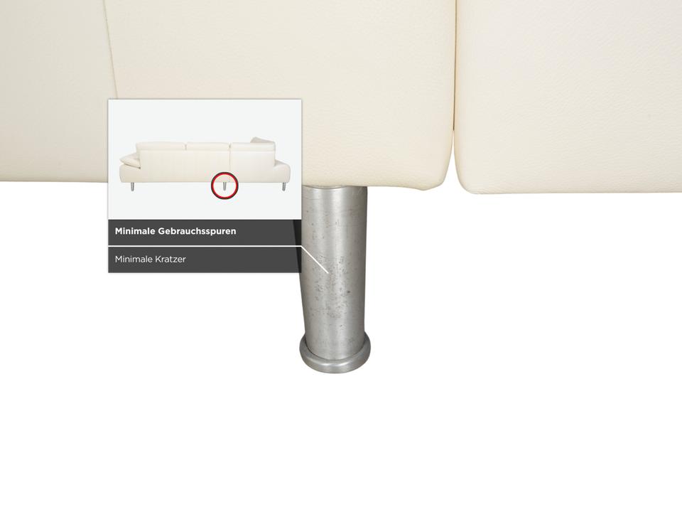 Willi Schillig Loop Leder Ecksofa Creme Sofa Couch manuelle – Bild 14