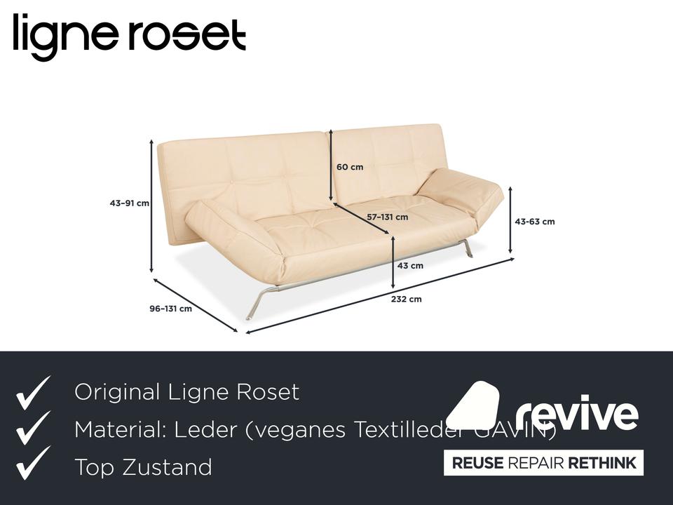 Ligne Roset Smala Dreisitzer Creme Beige veganes Leder manuelle – Bild 2