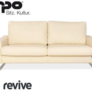 Erpo CL 500 Leder Dreisitzer Creme Sofa Couch