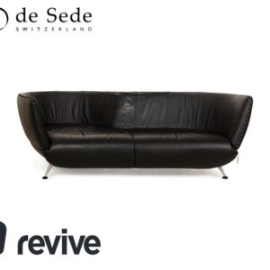 de Sede DS-102 Leder Dreisitzer Schwarz Sofa Couch