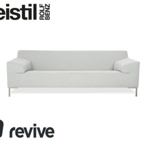 Freistil Rolf Benz 185 Stoff Dreisitzer Hellgrau Blau Sofa Couch