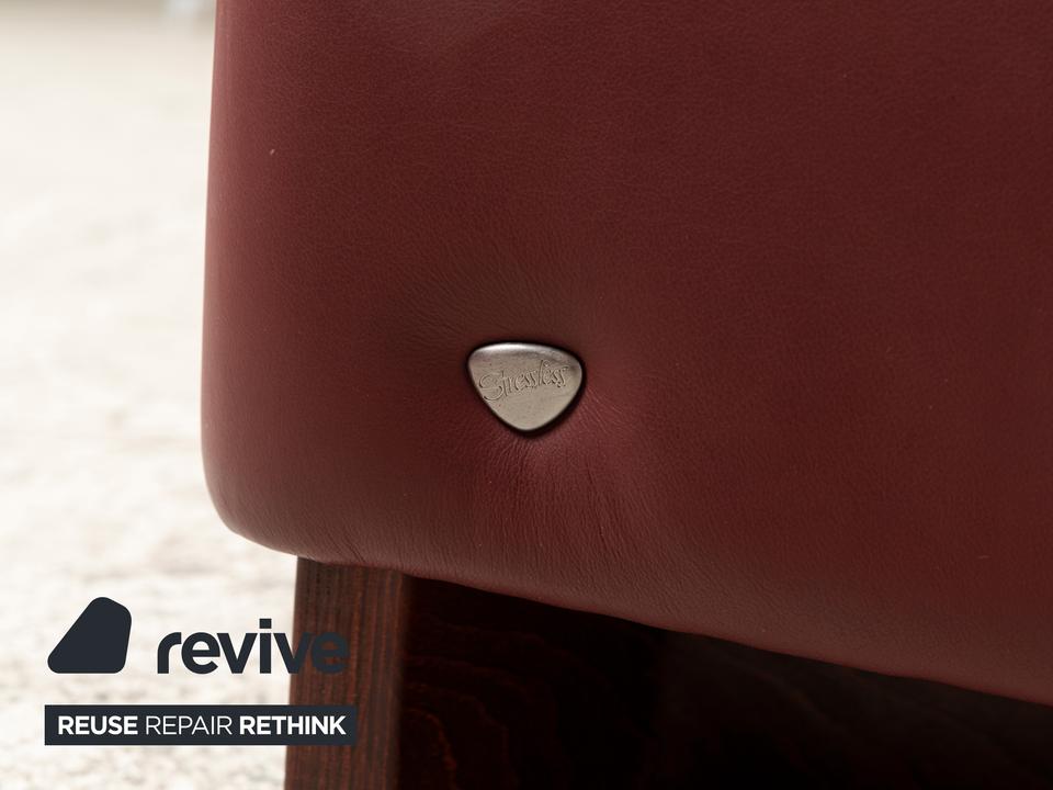 Stressless Paradise Leder Dreisitzer Rot Sofa Couch manuelle – Bild 13