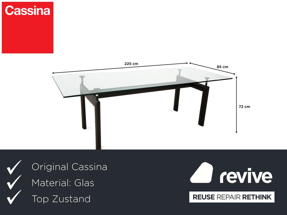 Cassina Le Corbusier LC 6 Glas Esstisch Schwarz Bauhaus – Bild 2