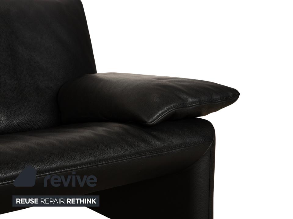 Jori Linea Leder Zweisitzer Schwarz manuelle Funktion Sofa Couch – Bild 5