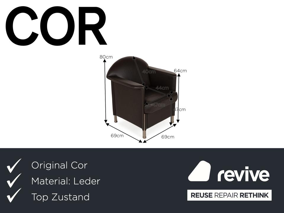 Cor Logo Leder Sessel Braun – Bild 2
