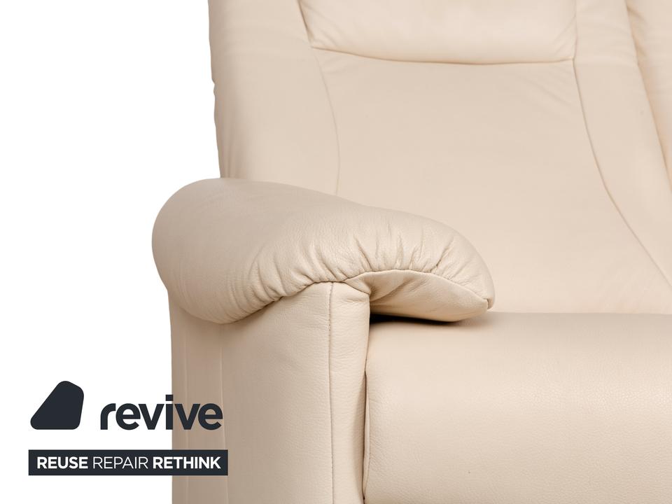 Willi Schillig Leder Zweisitzer Creme Sofa Couch manuelle – Bild 6