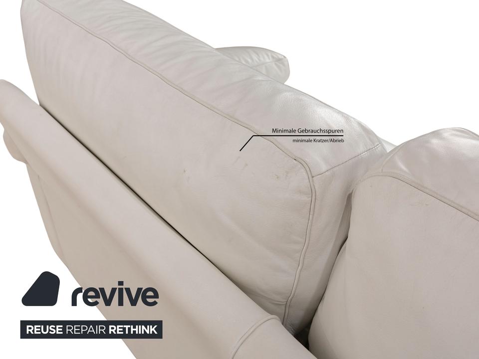 Poltrona Frau Petronio Leder Sofa Garnitur Weiß Sofa Couch – Bild 9