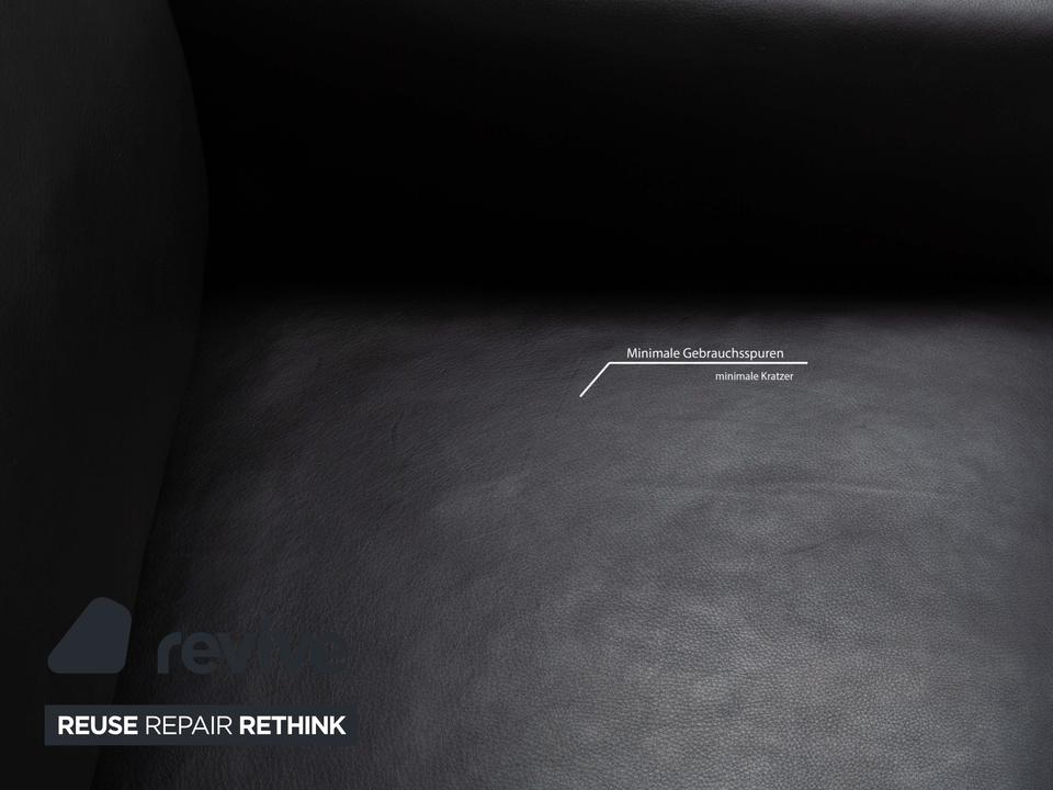 Violetta Edita Leder Sessel Schwarz Anthrazit – Bild 4