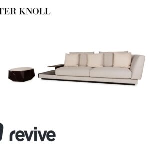Walter Knoll Grand Suite Stoff Sofa Garnitur Creme Leder