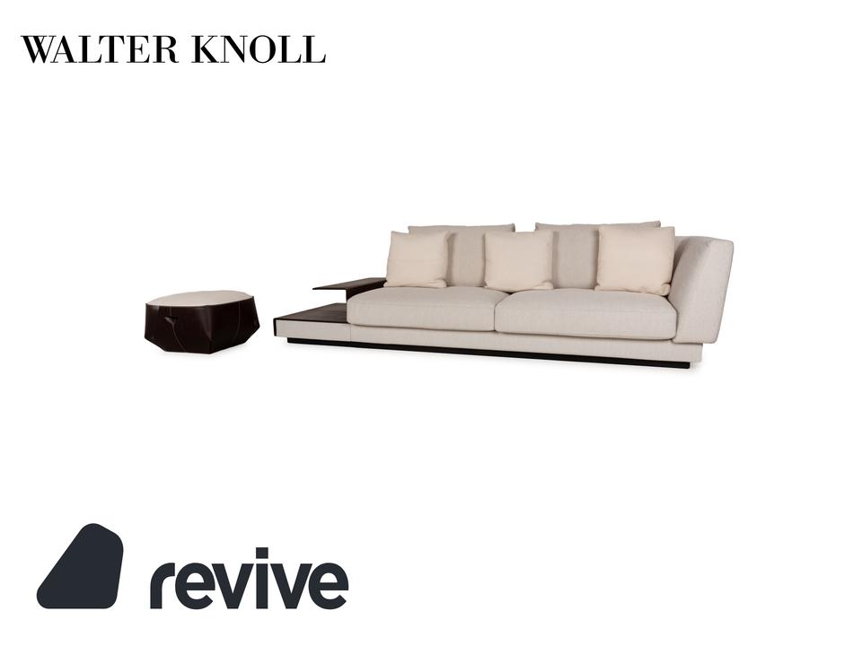 Walter Knoll Grand Suite Stoff Sofa Garnitur Creme Leder