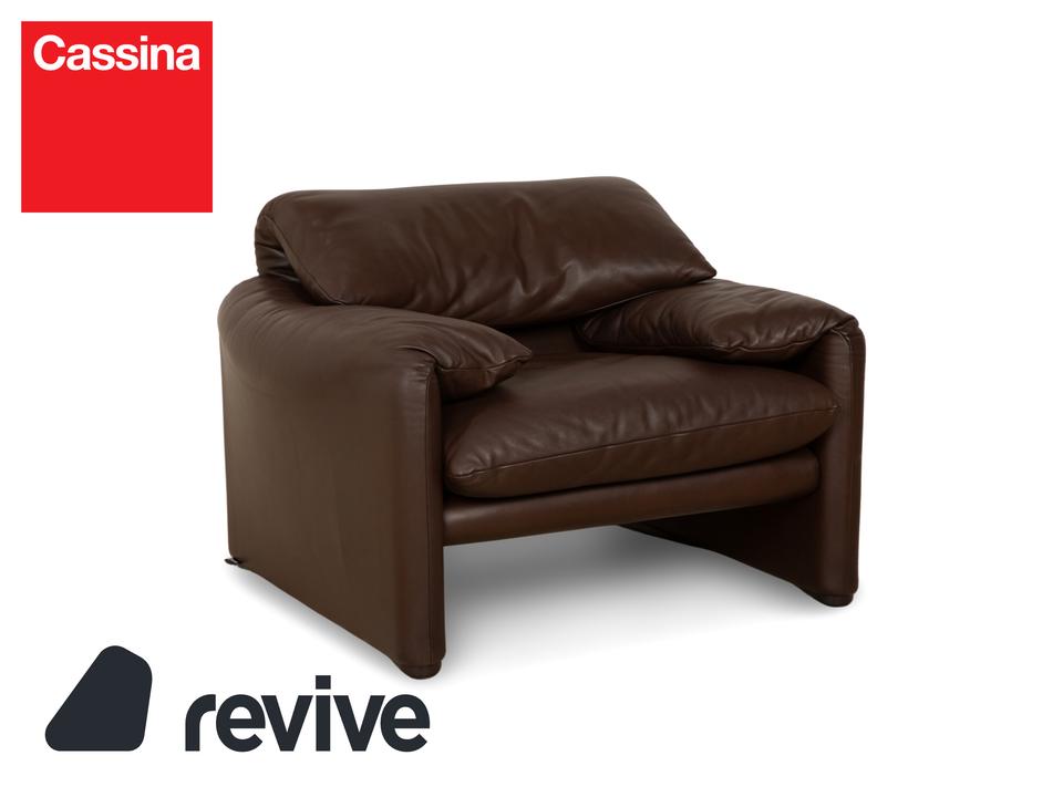 Cassina Maralunga Leder Sessel Braun Kastanie manuelle Funktion