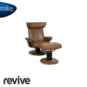 Stressless Jazz M Leder Sessel Braun inkl. Hocker manuelle