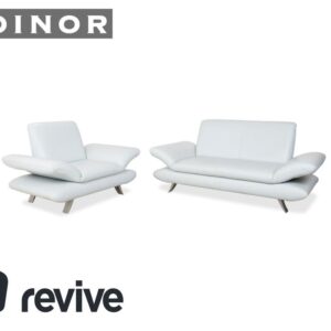 Koinor Rossini Zweisitzer Sofa Sessel Hellblau manuelle Funktion