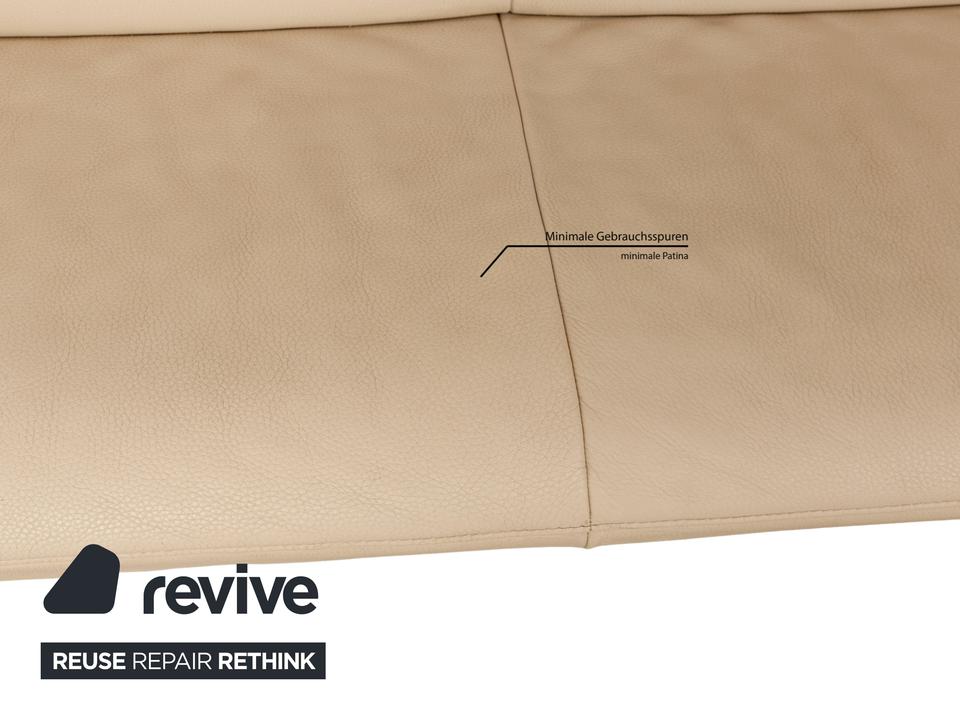 Jori Linea Leder Zweisitzer Creme Beige manuelle Funktion Sofa – Bild 6