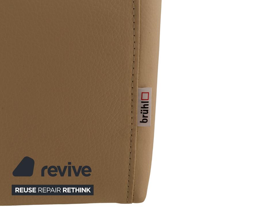 Brühl Alba Leder Dreisitzer Beige Creme manuelle Funktion Sofa – Bild 13