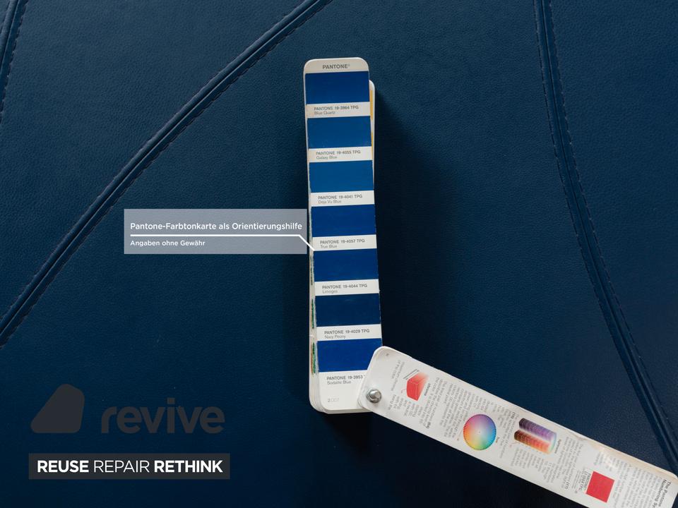 Roche Bobois TANGRAM Leder Hocker Blau – Bild 5