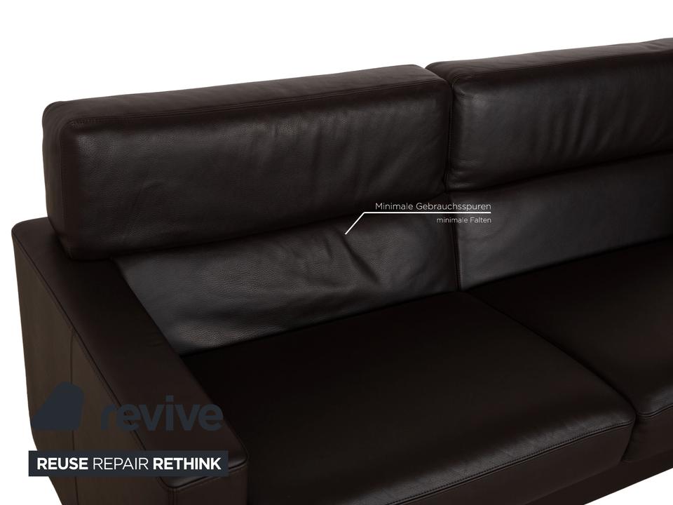 Brühl Francis Leder Dreisitzer Braun manuelle Funktion Sofa Couch – Bild 6