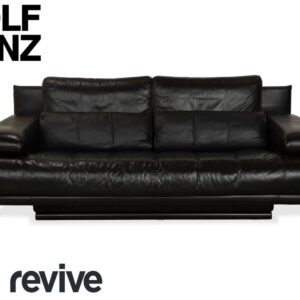 Rolf Benz 6500 Leder Zweisitzer Schwarz Sofa Couch manuelle