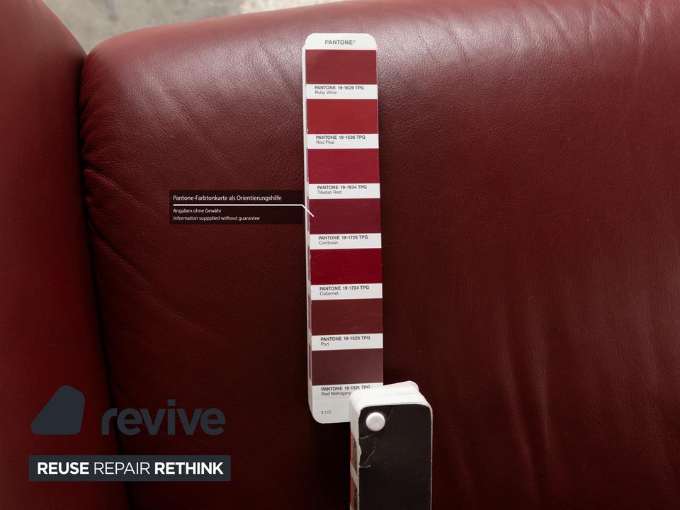 Stressless Paradise Leder Dreisitzer Rot Sofa Couch manuelle – Bild 12