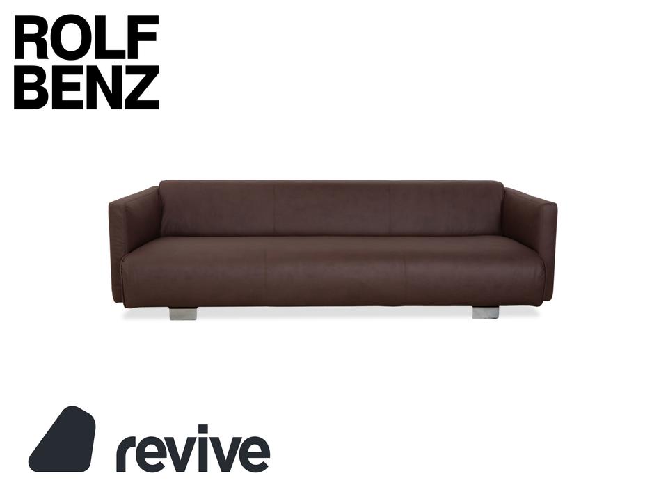 Rolf Benz 6300 Viersitzer Sofa Braun veganes Leder Neubezug ✨