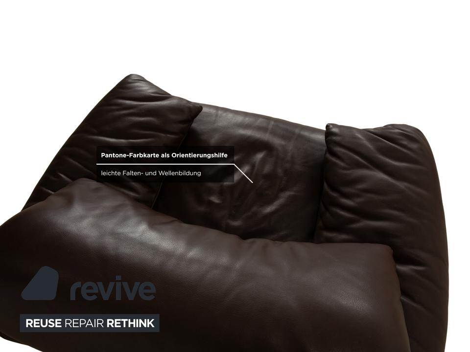 Cassina Maralunga Leder Sessel Braun Kastanie manuelle Funktion – Bild 8