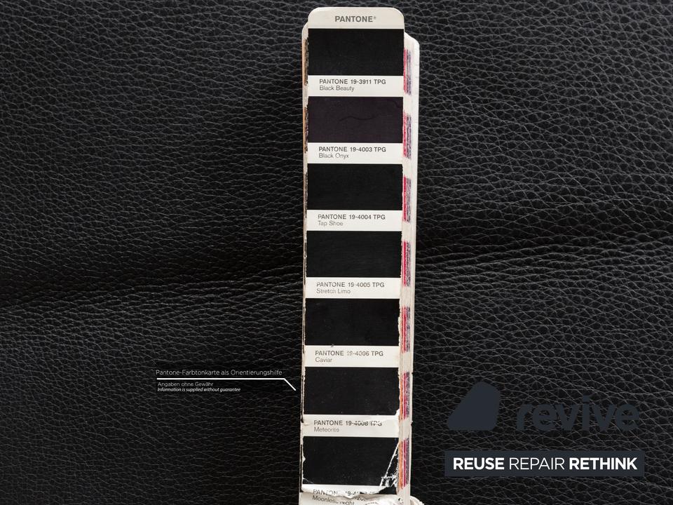 Edra Damier Leder Zweisitzer Schwarz manuelle Funktion Sofa Couch – Bild 6