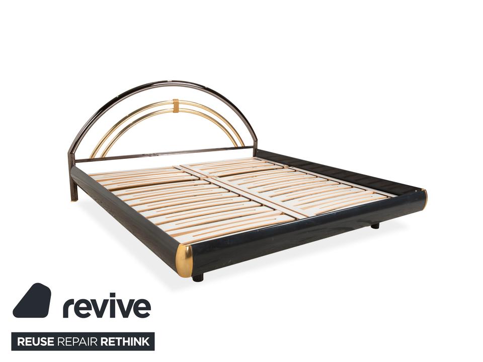 Musterring Doppelbett Metall mit Lattenrost schwarz gold – Bild 3